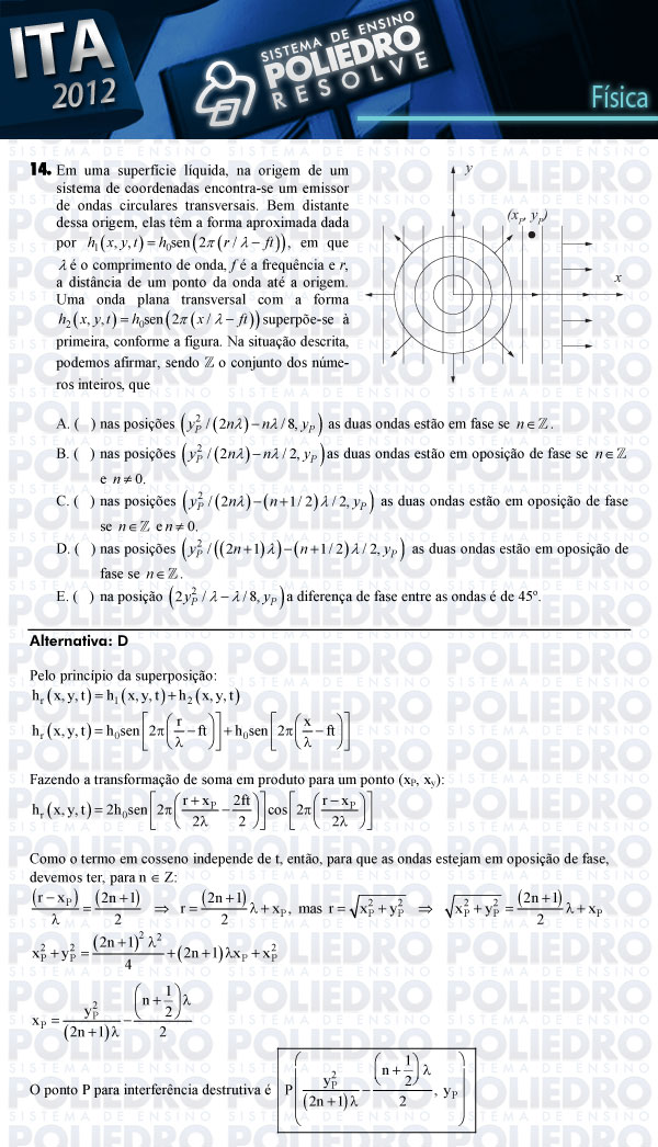 Questão 14 - Física - ITA 2012