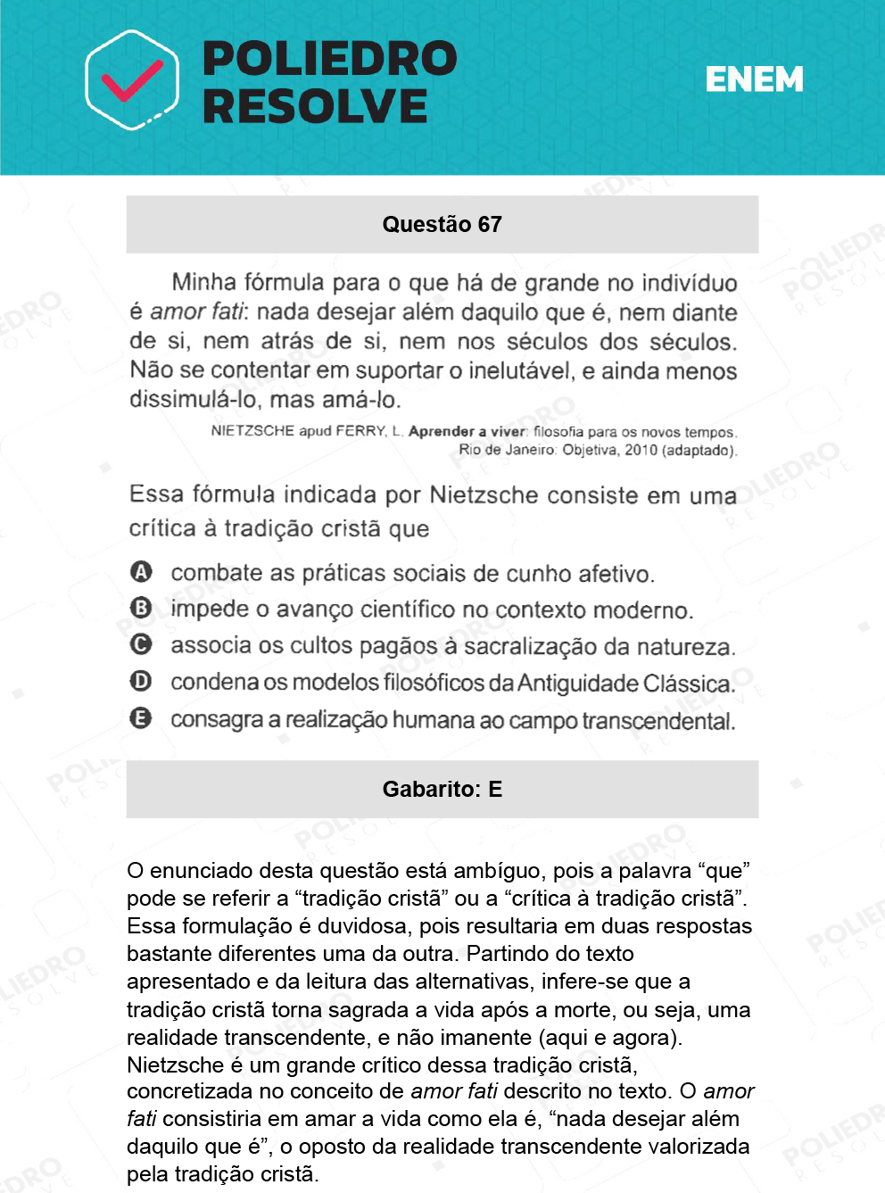 Questão 67 - 1º Dia - Prova Rosa - ENEM 2021