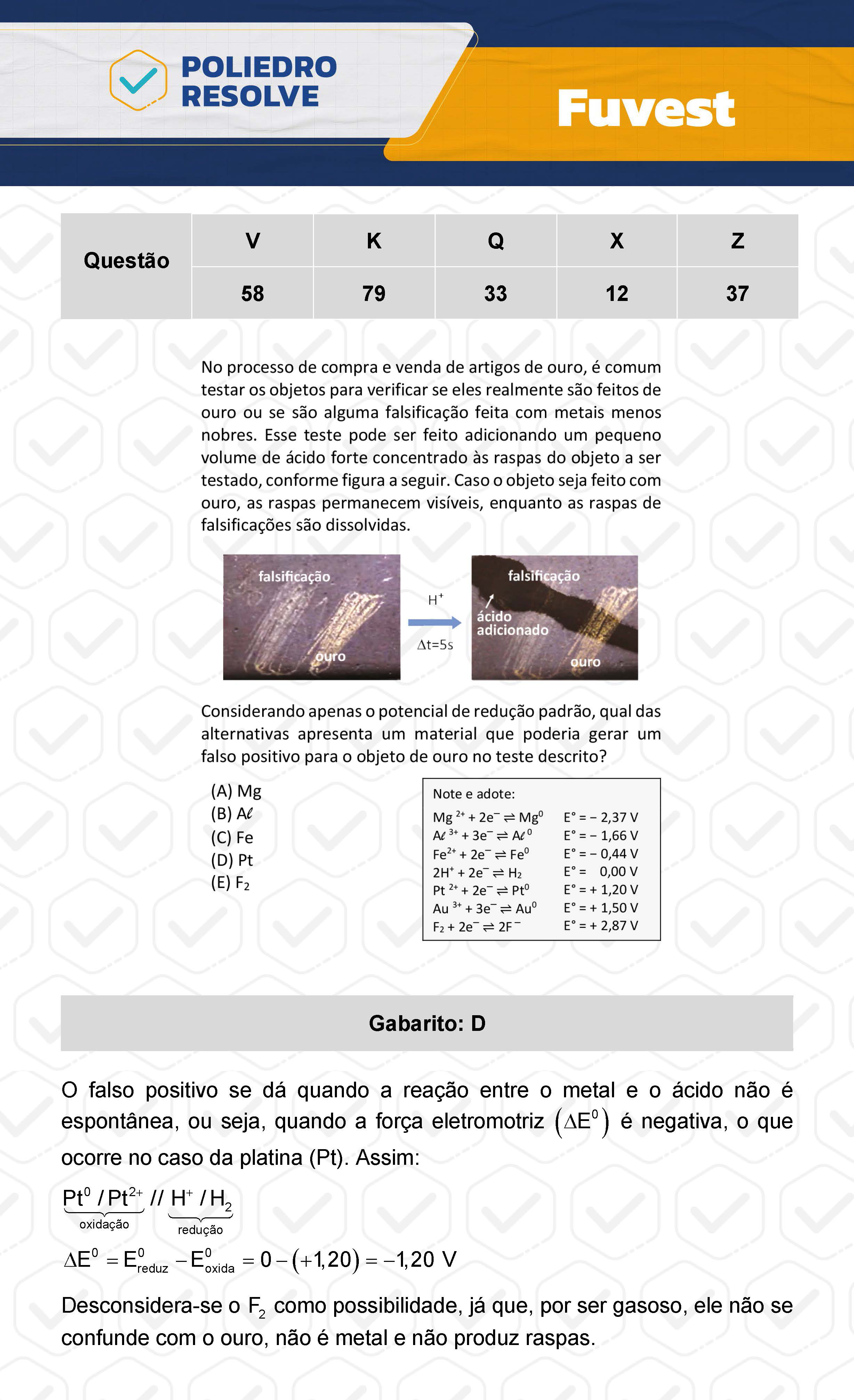 Questão 33 - 1ª Fase  - Prova Q - FUVEST 2024