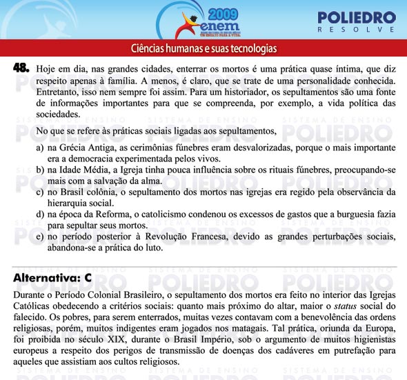 Questão 48 - Prova - ENEM 2009