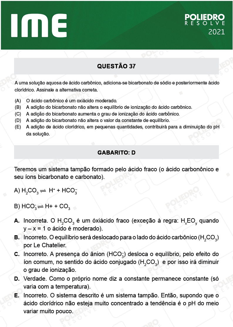 Questão 37 - 1ª FASE - IME 2021