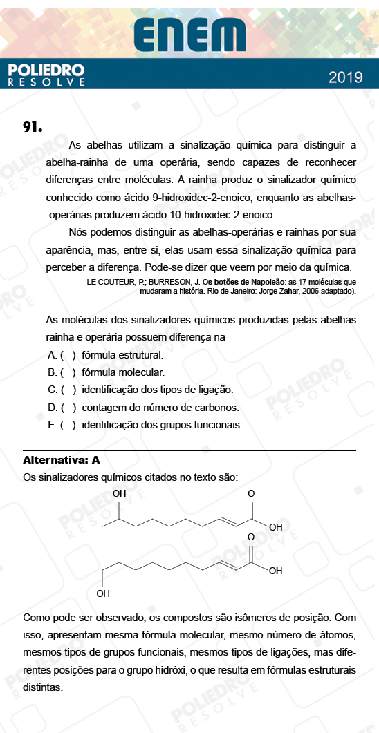 Questão 91 - 2º Dia - Prova ROSA - ENEM 2018