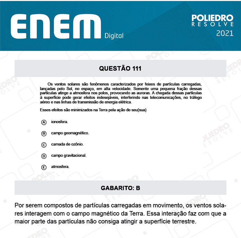 Questão 111 - 2º Dia - Prova Rosa - ENEM DIGITAL 2020