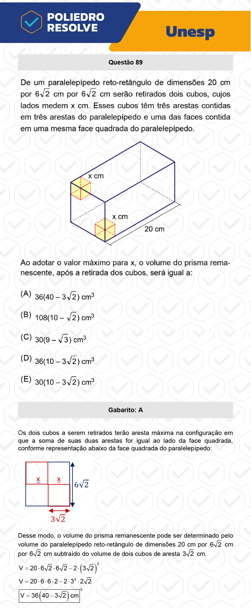 Questão 89 - 1ª Fase - UNESP 2023