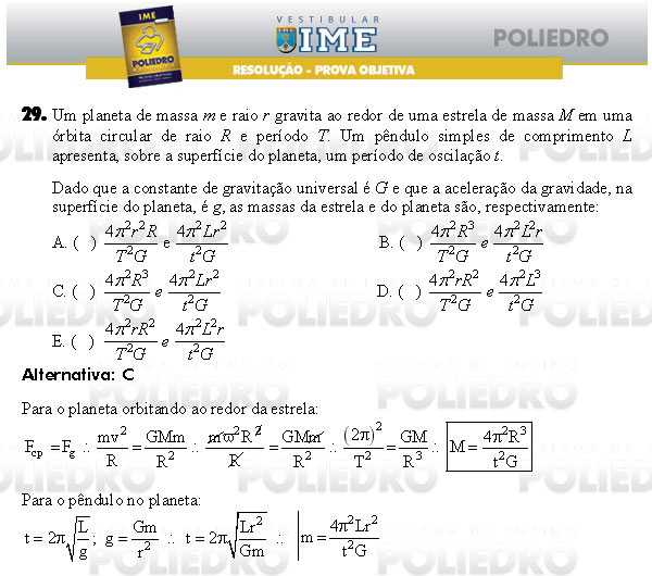 Questão 29 - Objetiva - IME 2009