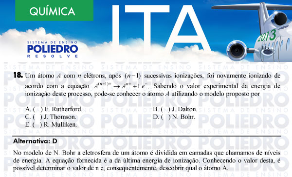 Questão 18 - Química - ITA 2013