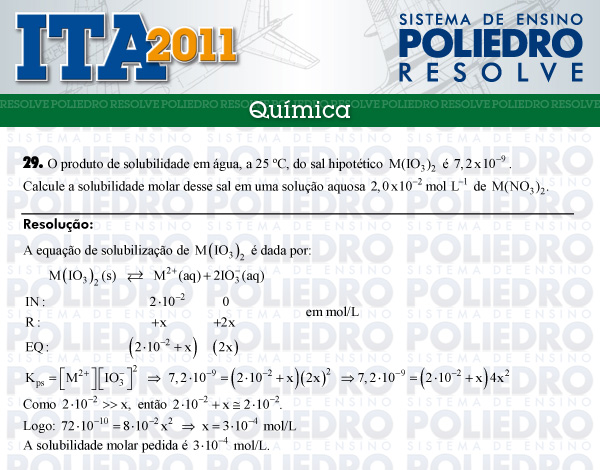 Dissertação 29 - Química - ITA 2011