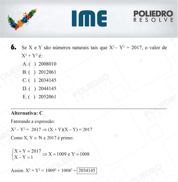 Questão 6 - 1ª Fase - IME 2018