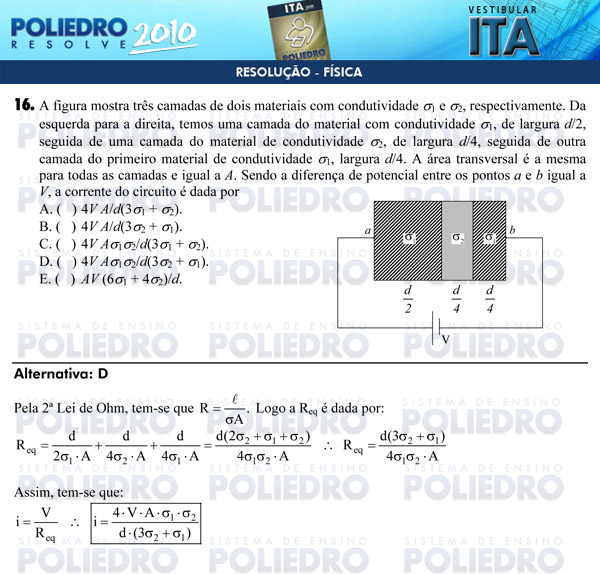 Questão 16 - Física - ITA 2010