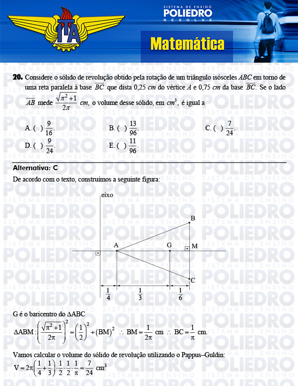 Questão 20 - Matemática - ITA 2014