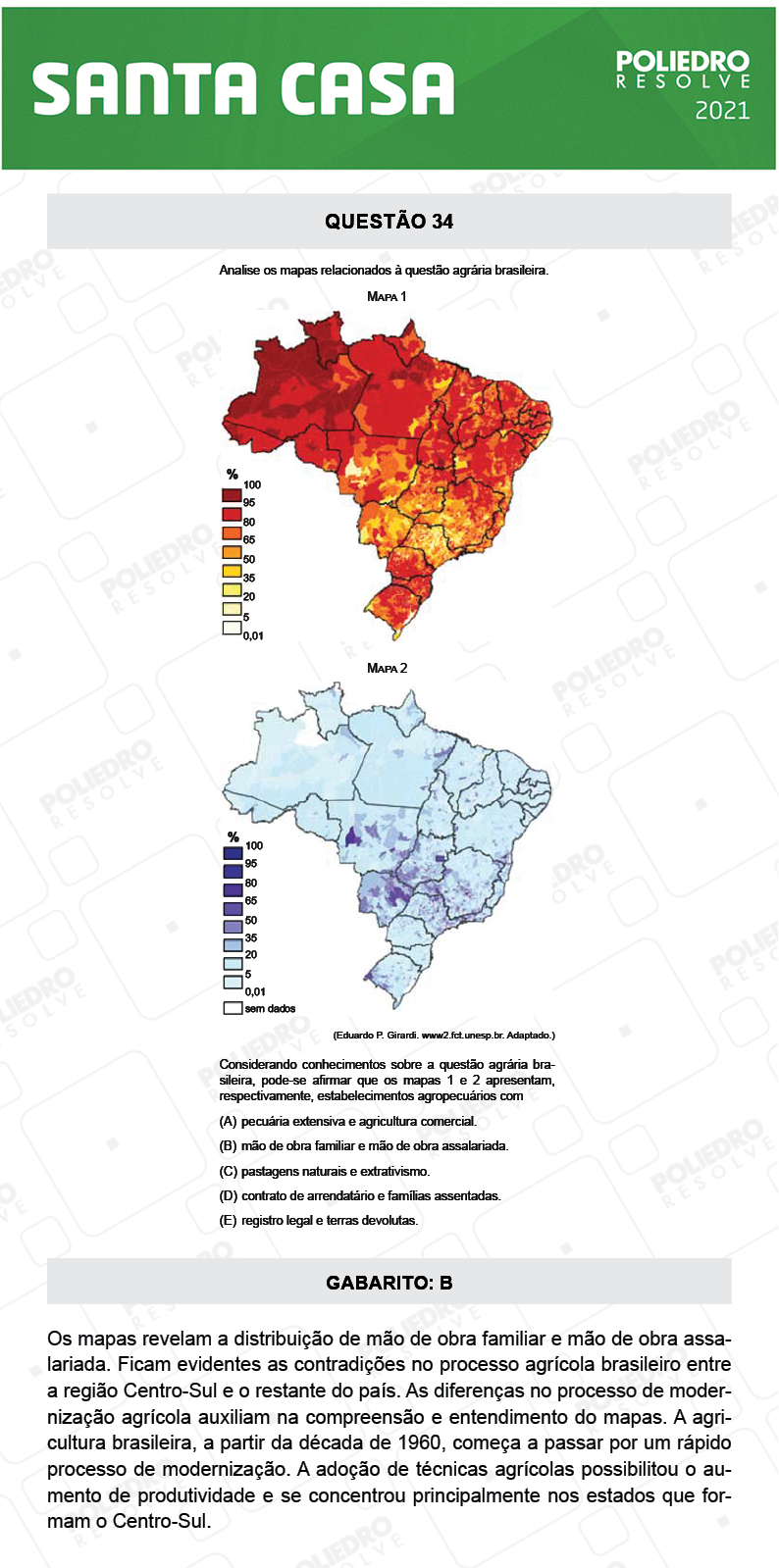 Questão 34 - 1º Dia - SANTA CASA 2021