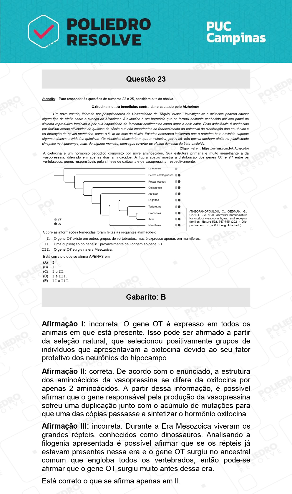 Questão 23 - Prova Geral e Medicina - PUC-Campinas 2022