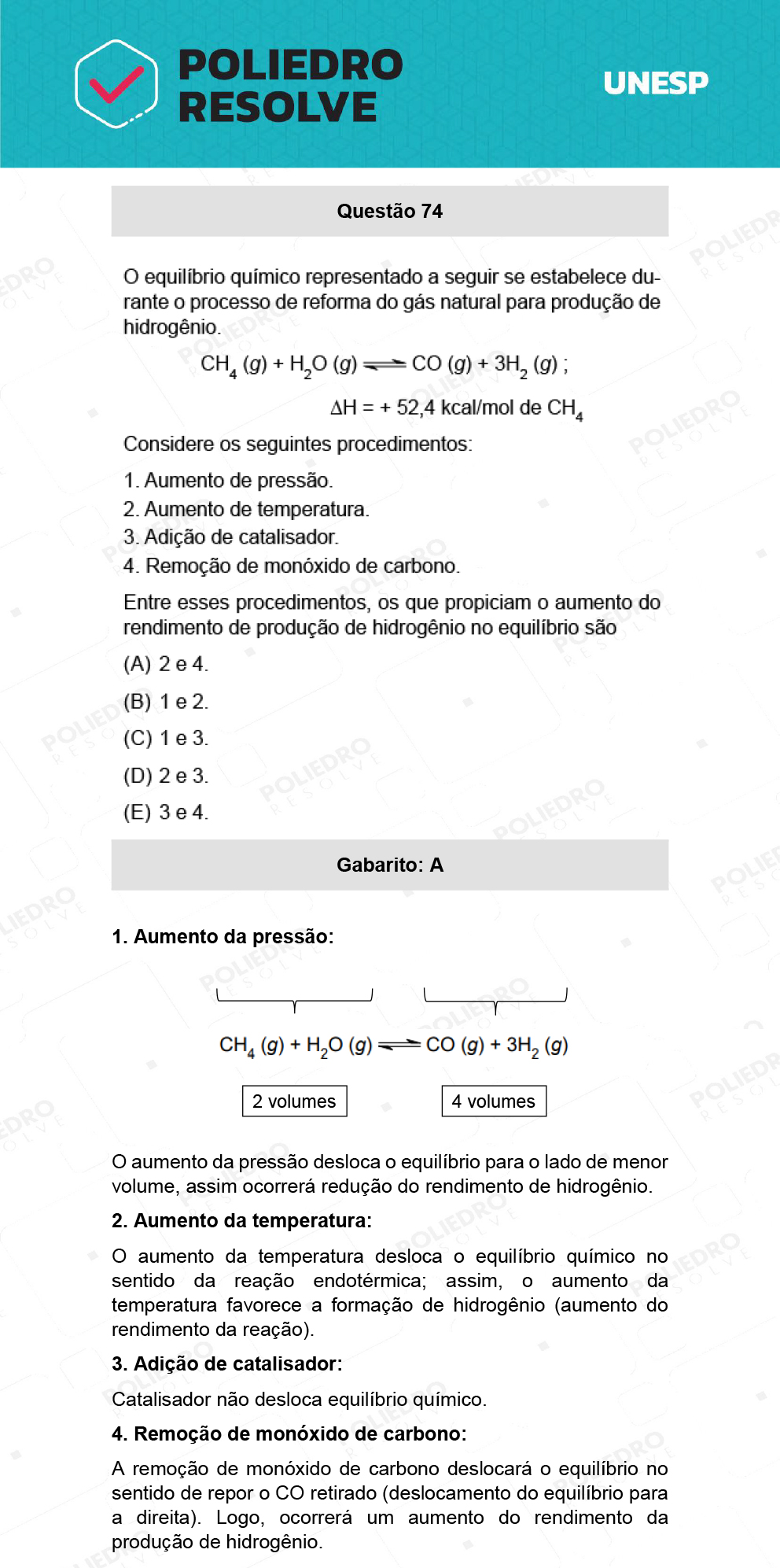 Questão 74 - 1ª Fase - Ext / Hum - UNESP 2022