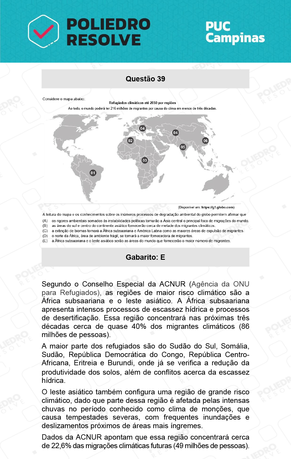 Questão 39 - Demais cursos - PUC-Campinas 2022