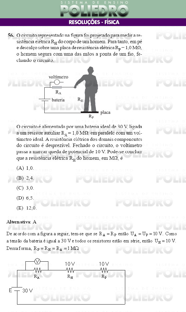 Questão 56 - Conhecimentos Gerais - UNIFESP 2009