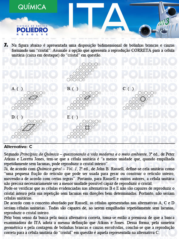 Questão 7 - Química - ITA 2013