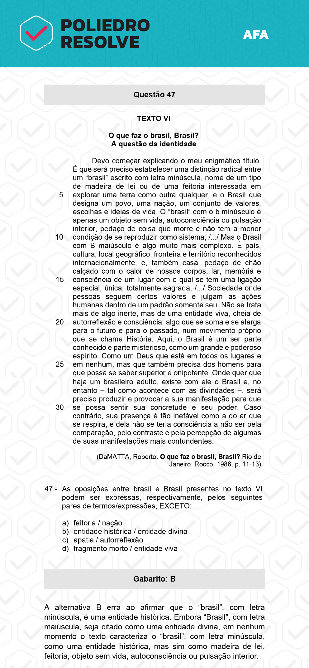 Questão 47 - Prova Modelo A - AFA 2023