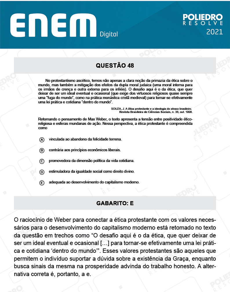 Questão 48 - 1º Dia - Prova Branca - Espanhol - ENEM DIGITAL 2020