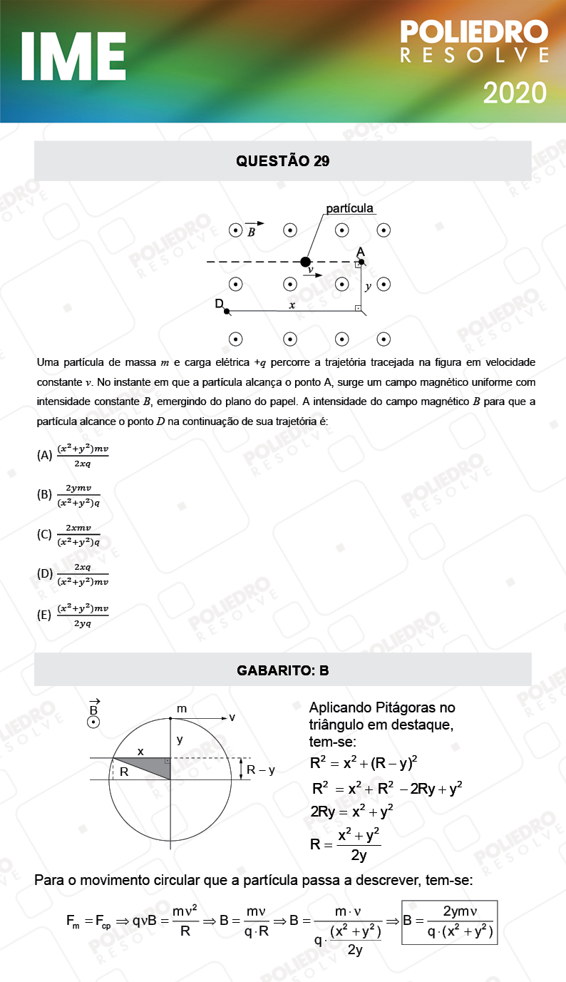 Questão 29 - 1ª Fase - IME 2020