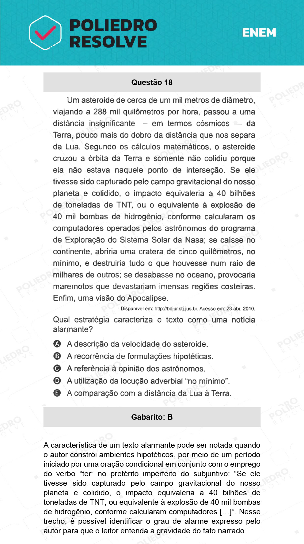 Questão 18 - 1º Dia - Prova Branca - ENEM 2021