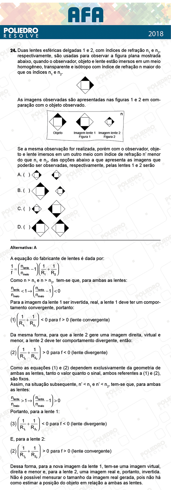 Questão 24 - Prova Modelo B - AFA 2019