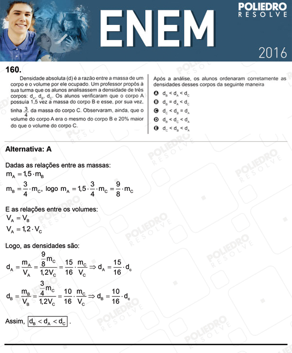 Questão 160 - 2º dia (PROVA CINZA) - ENEM 2016