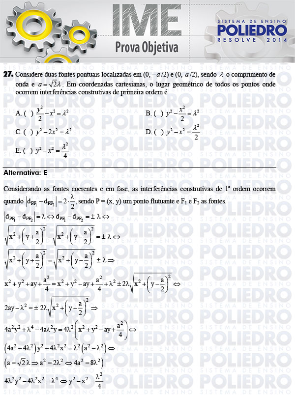 Questão 27 - Objetiva - IME 2014