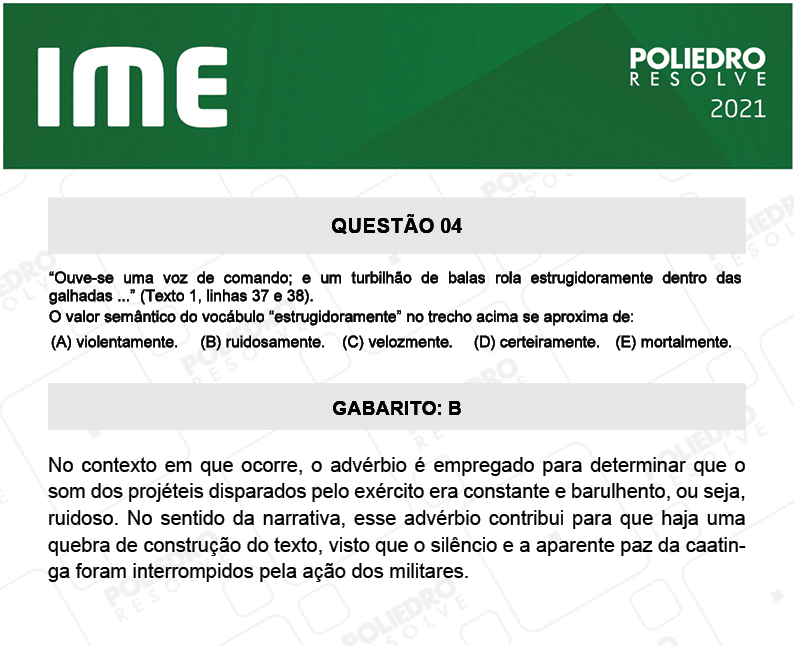 Questão 4 - 2ª Fase - Português/Inglês - IME 2021