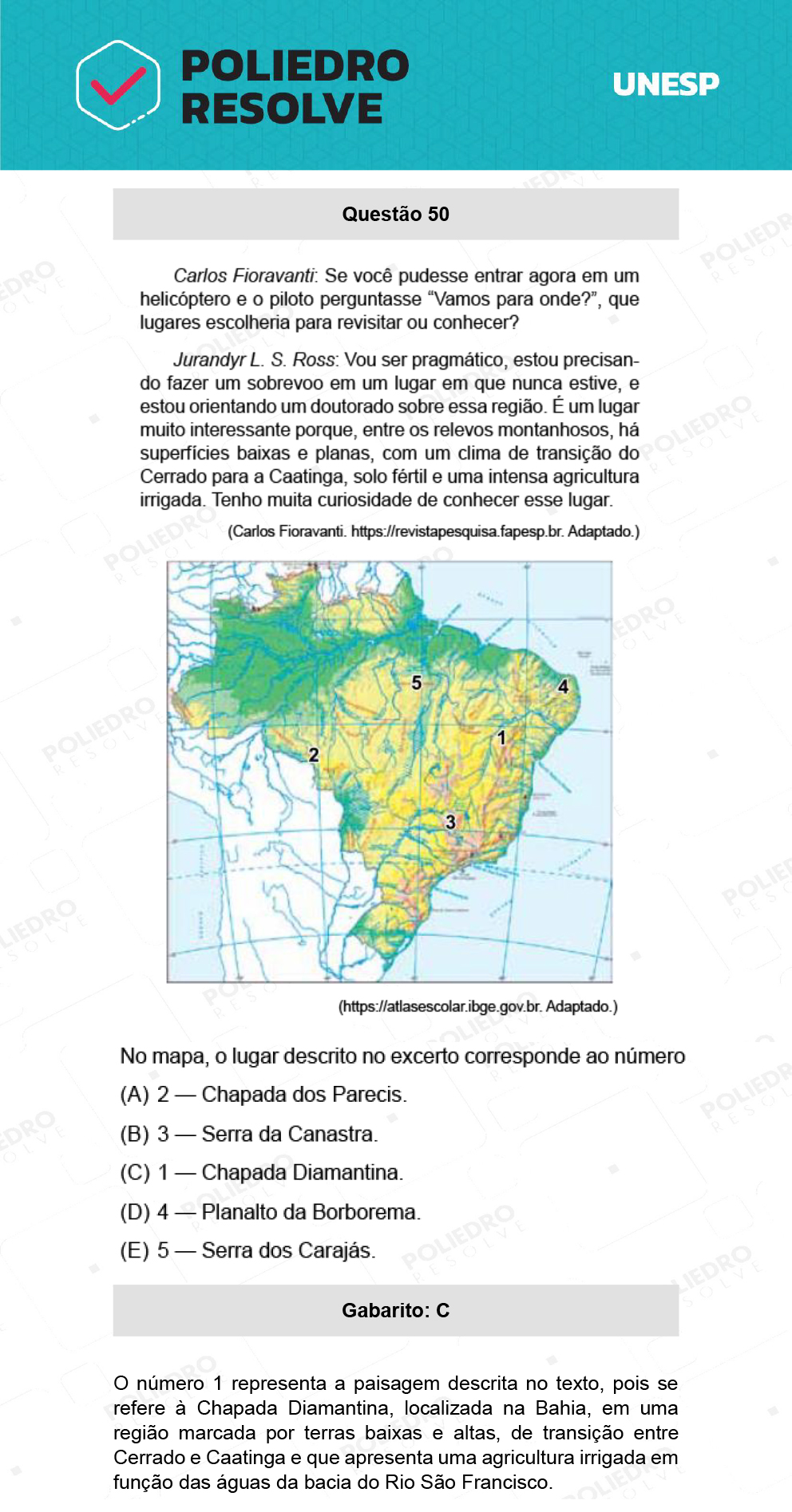 Questão 50 - 1ª Fase - Ext / Hum - UNESP 2022