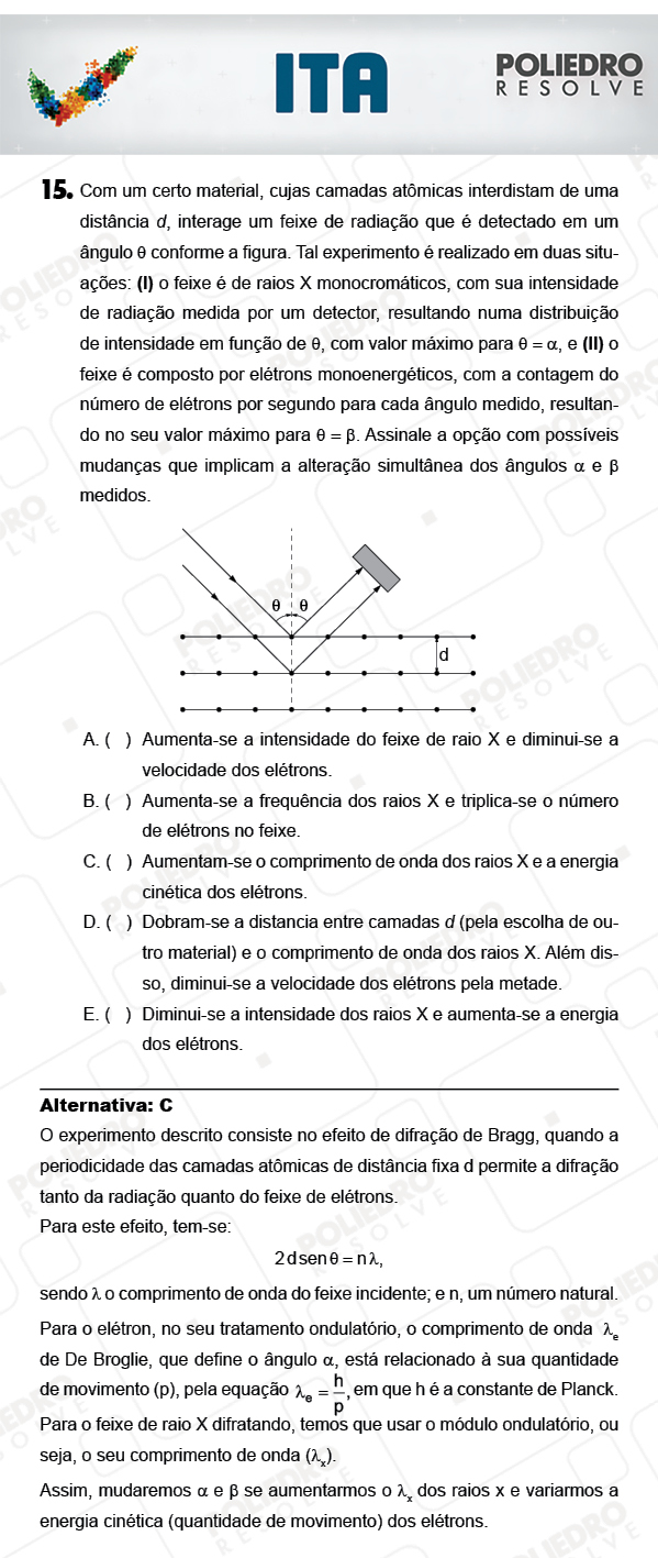 Questão 15 - Física - ITA 2018