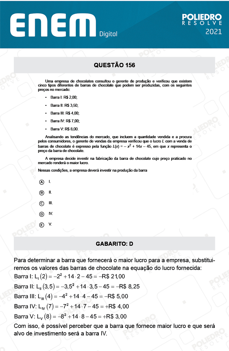 Questão 156 - 2º Dia - Prova Amarela - ENEM DIGITAL 2020