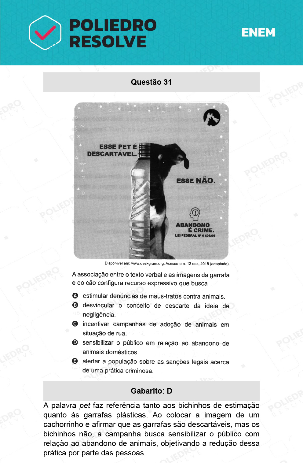 Questão 31 - 1º Dia - Prova Branca - ENEM 2021