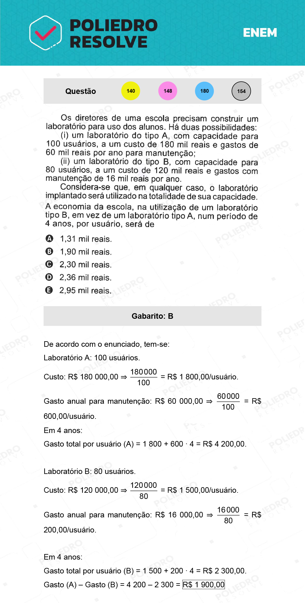 Questão 140 - 2º Dia - Prova Amarela - ENEM 2021