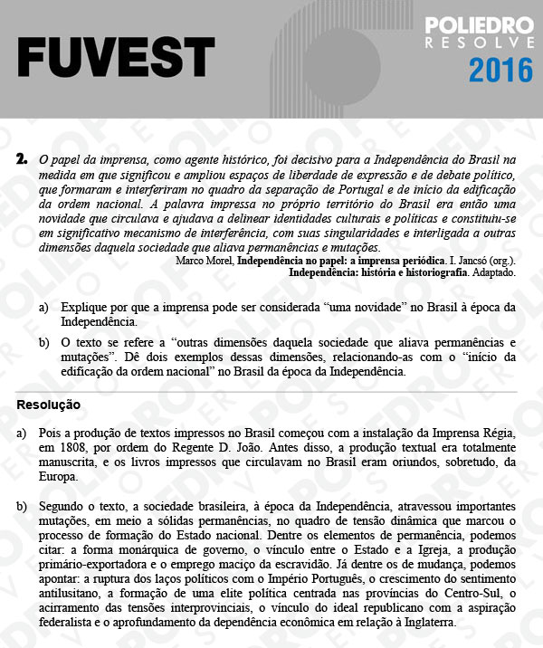 Dissertação 2 - 2ª Fase - 3º Dia - FUVEST 2016