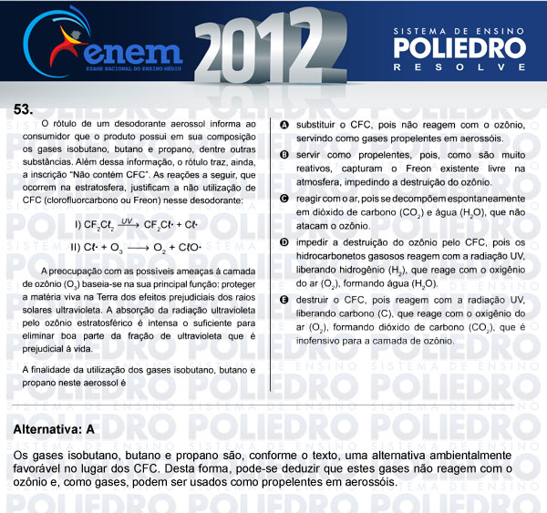 Questão 53 - Sábado (Prova azul) - ENEM 2012