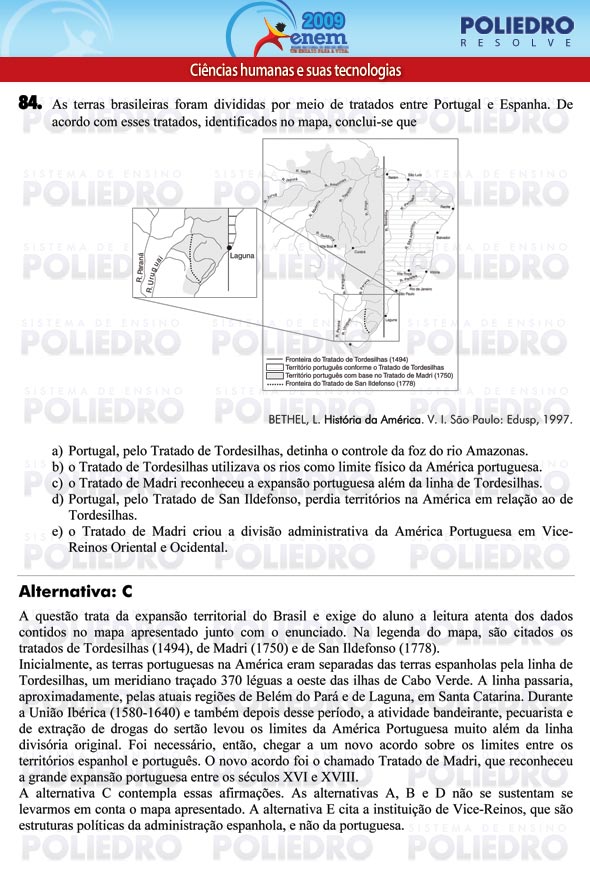 Questão 84 - Prova - ENEM 2009