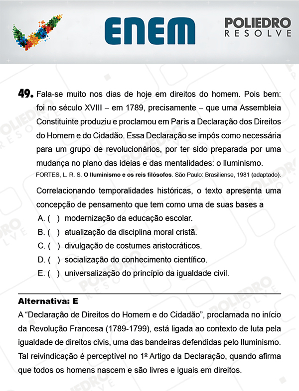 Questão 49 - 1º Dia (PROVA AZUL) - ENEM 2017