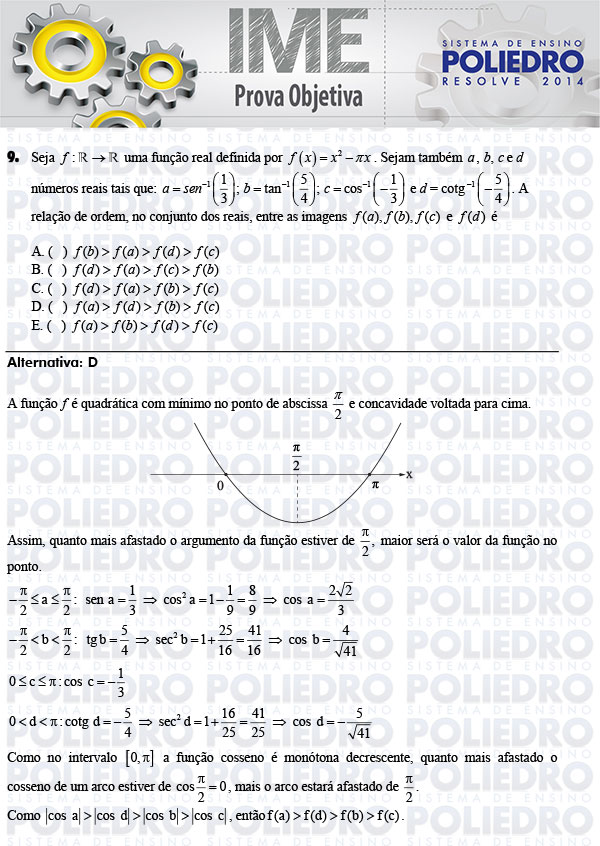 Questão 9 - Objetiva - IME 2014