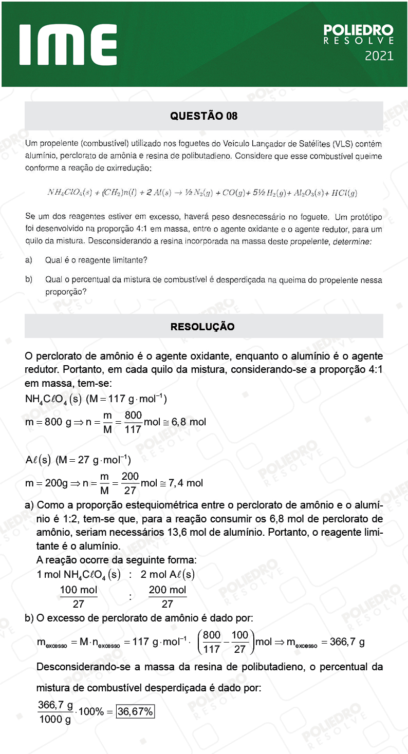 Dissertação 8 - 2ª Fase - Química - IME 2021