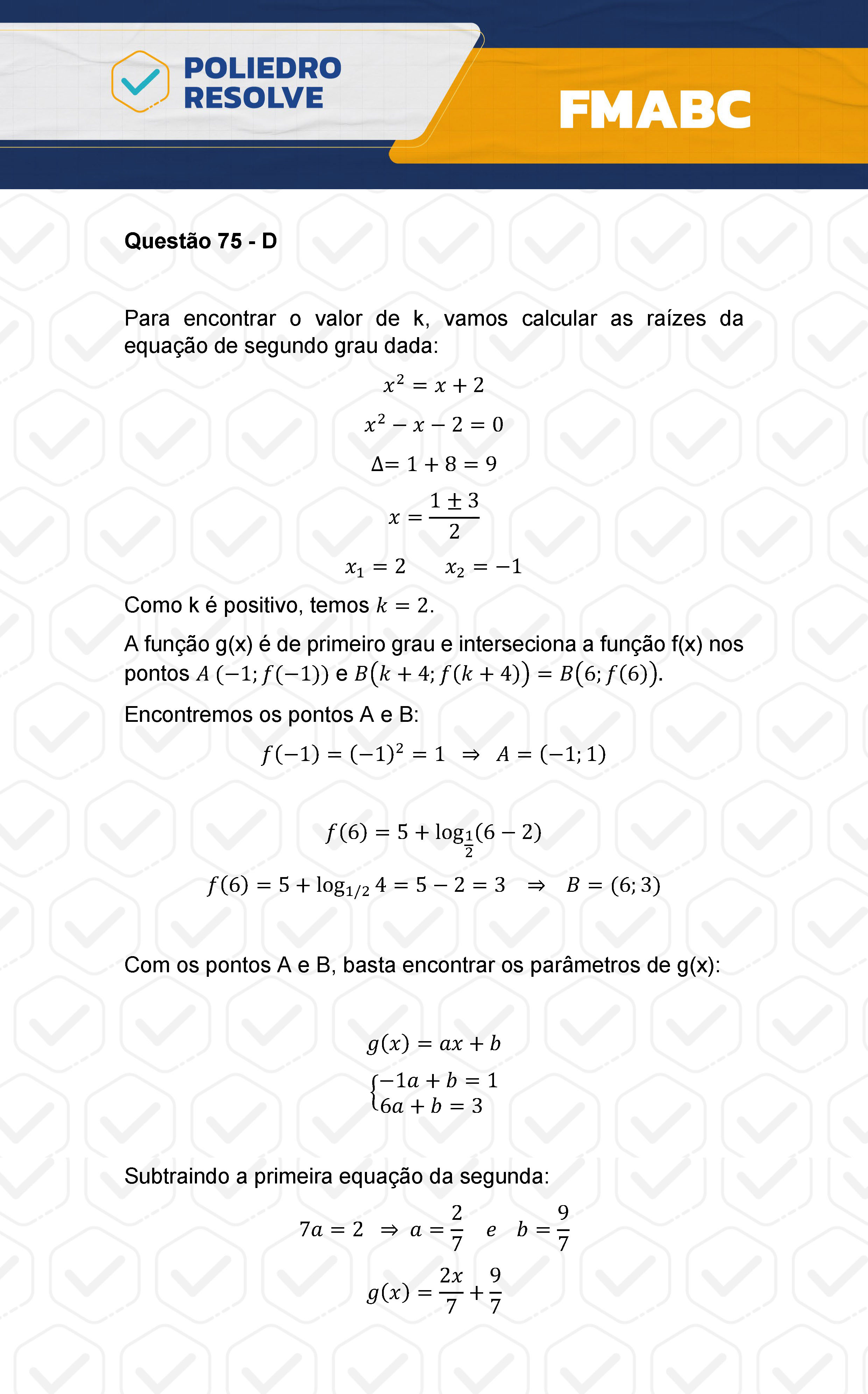 Questão 75 - Fase única - FMABC 2024