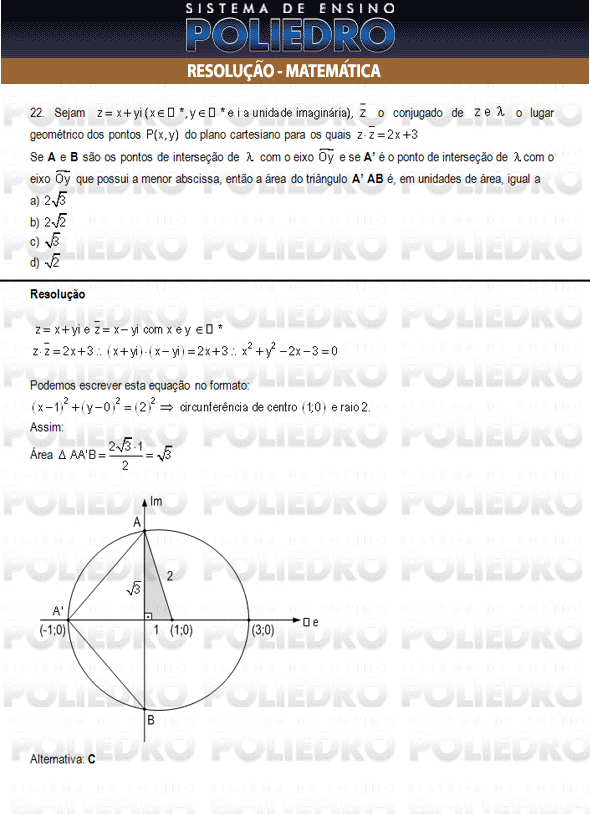 Questão 22 - Inglês e Matemática - AFA 2010