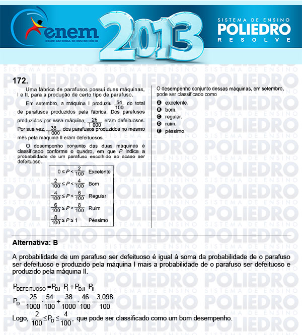 Questão 172 - Domingo (Prova Cinza) - ENEM 2013