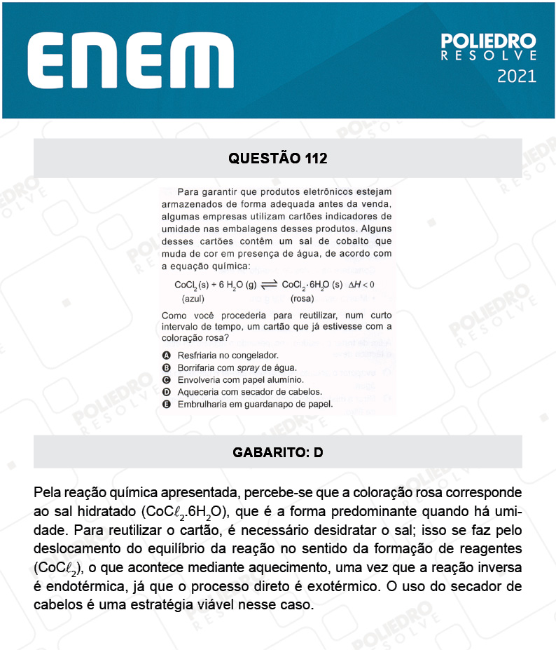 Questão 112 - 2º Dia - Prova Azul - ENEM 2020