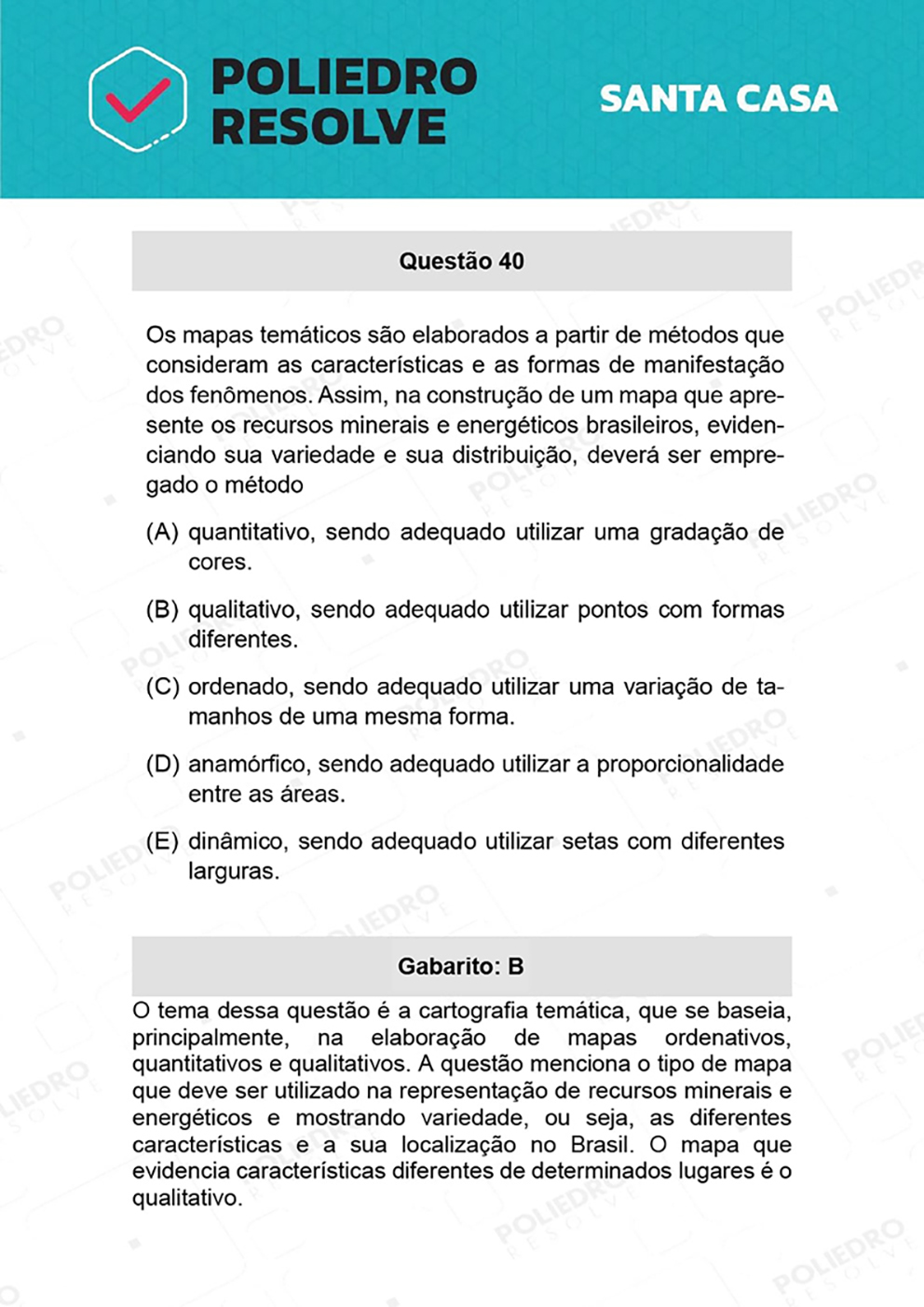 Questão 40 - 1º Dia - SANTA CASA 2022