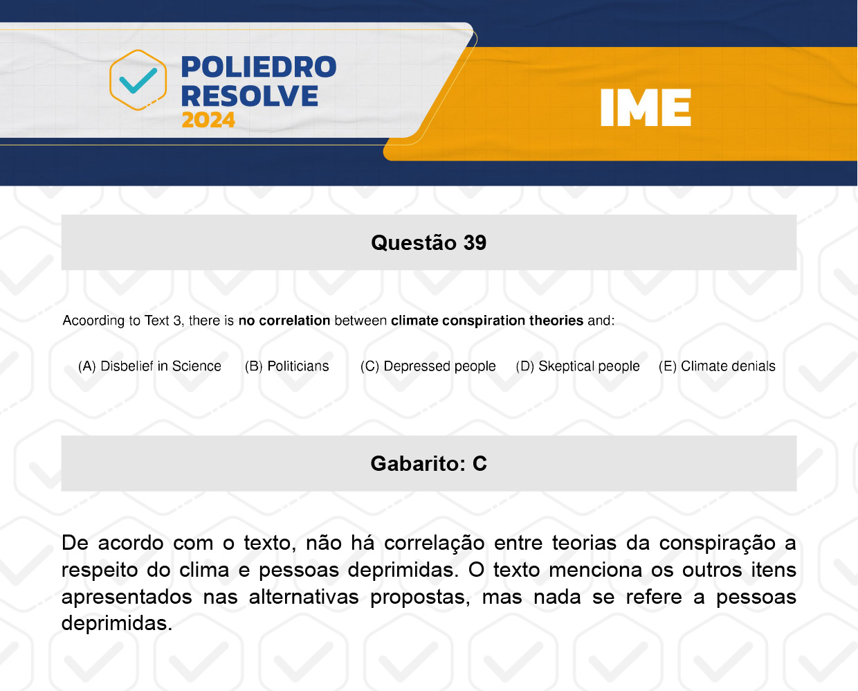 Questão 39 - 2ª Fase - 4º Dia - IME 2024