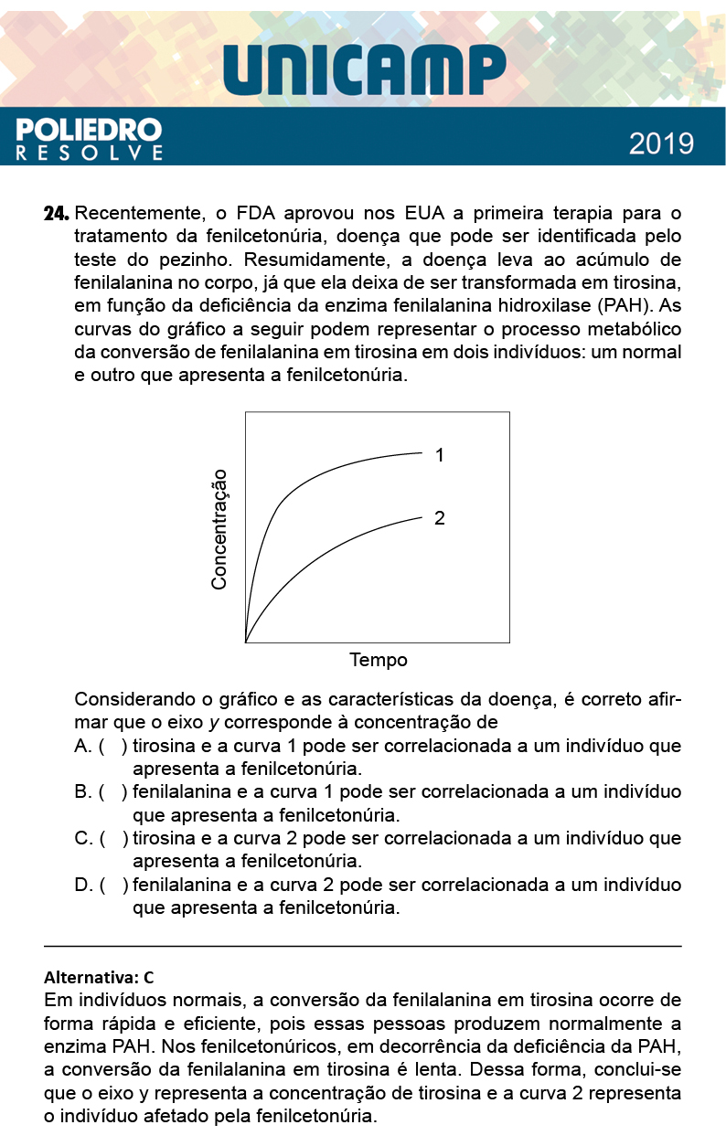 Questão 24 - 1ª Fase - PROVA Q e X - UNICAMP 2019