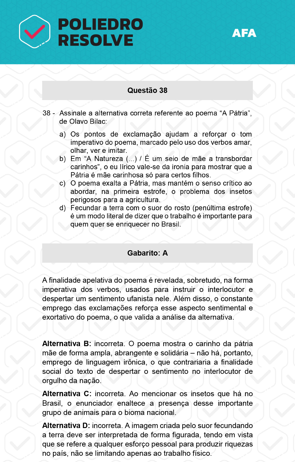 Questão 38 - Prova Modelo A - AFA 2023