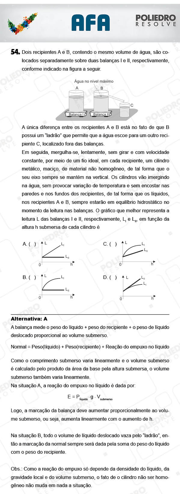 Questão 54 - Prova Modelo A - AFA 2018