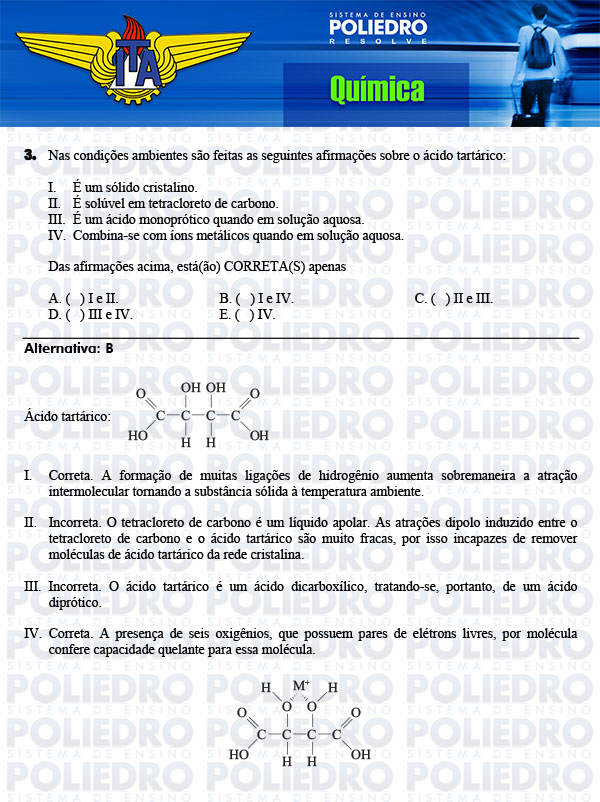 Questão 3 - Química - ITA 2014