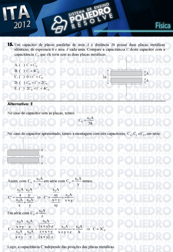 Questão 15 - Física - ITA 2012